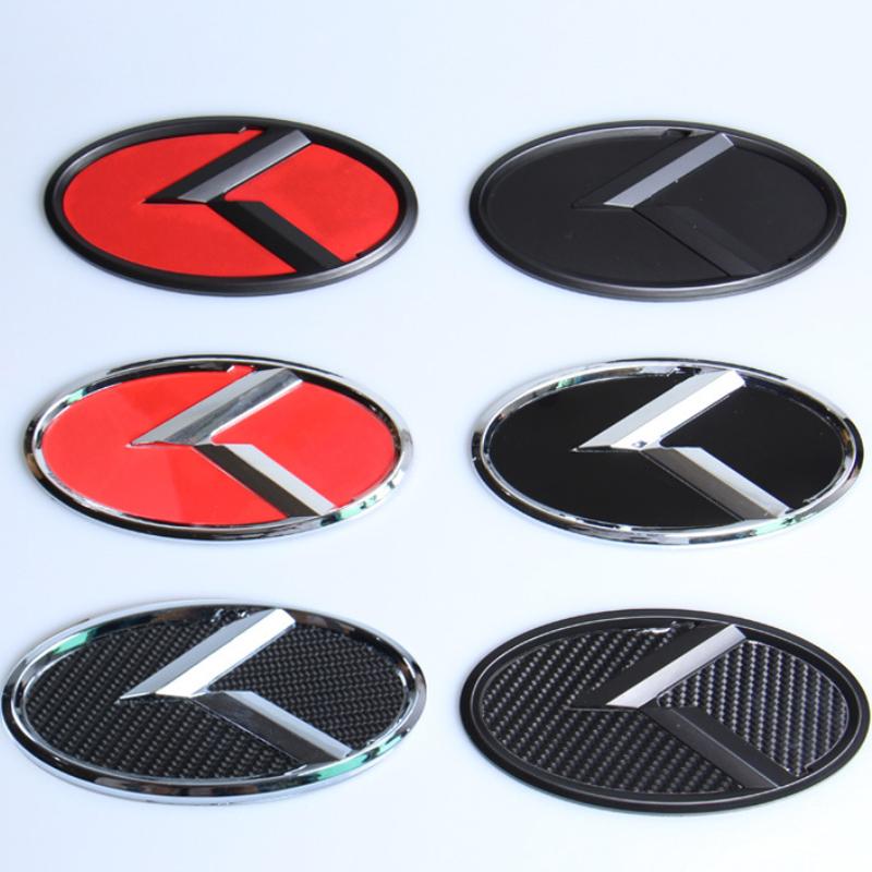 1Pcs x 3D ABS K Logo Car Front Hood Rear Trunk Logo Emblem Badge Stickers For Kia Sportage Sorento Optima Forte Rio Stinger K5 sfylr11