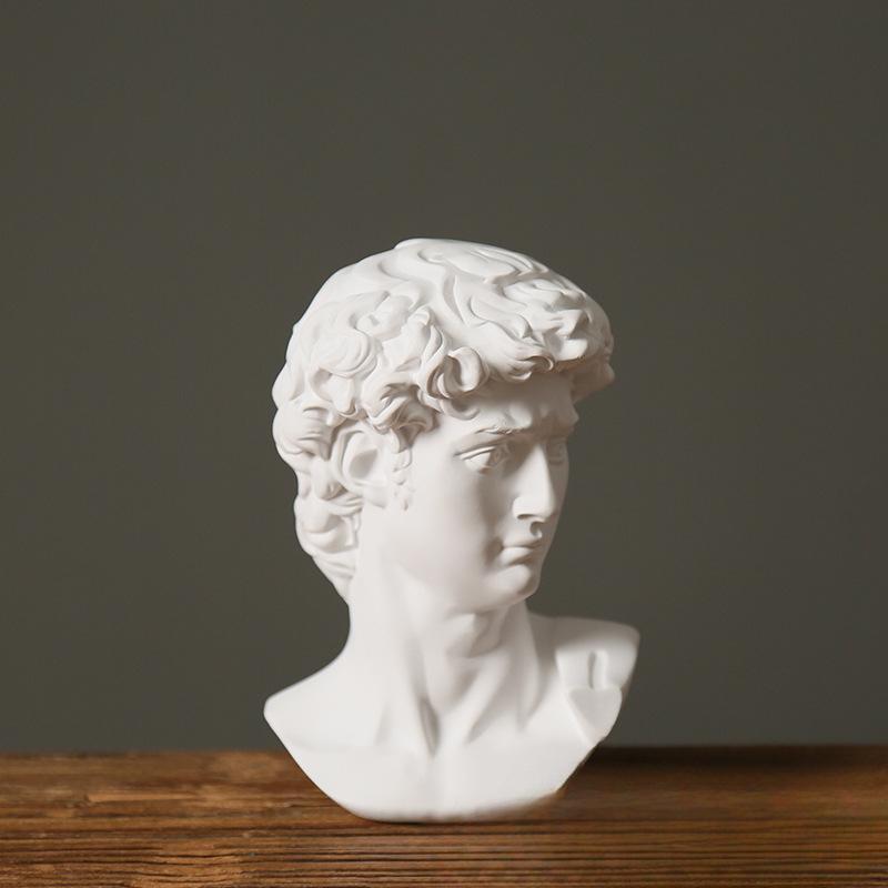 Греческая статуя Давида, бюст, голова, скульптура Микеланджело, декоративные фигурки, домашний офис, украшения для журнального столика в гостиной