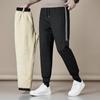 Autumn and Winter Lambswool Trousers Men's Padded Warm Casual Sports Trousers Loose Straight Hundred Yards Cotton Trousers Man