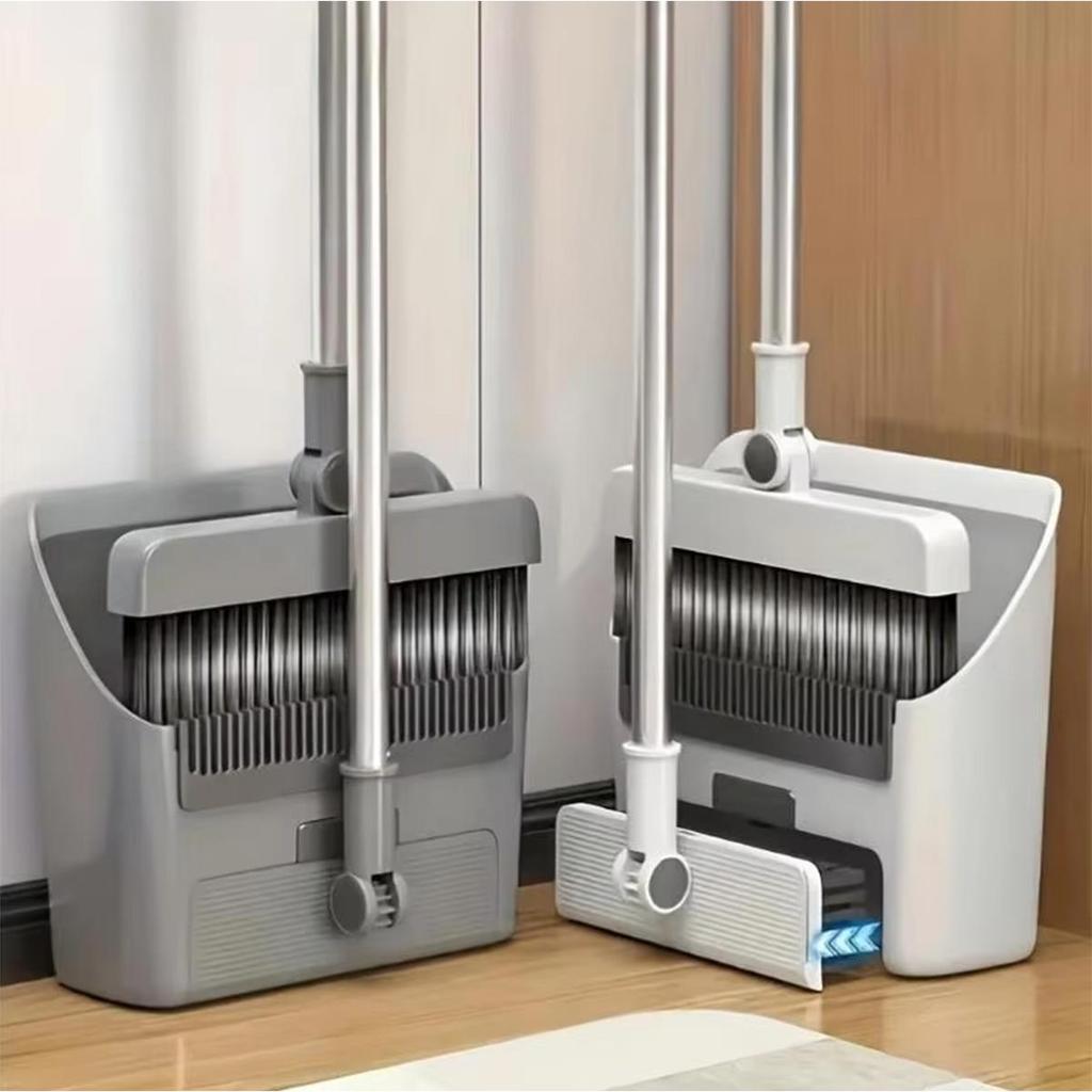 Компактный набор из щетки и совка с мягкой щетиной и функцией неприлипания волос