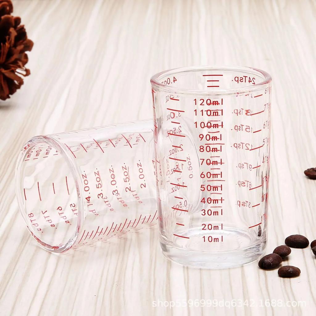 Shot Glass Measuring Cup 3OZ/90ML 4OZ/120ML Liquid Heavy High Espresso Glass Cup kitchen tool