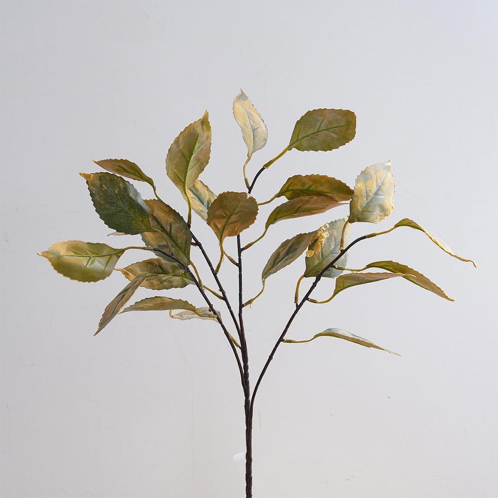 Реалистичные искусственные листья хурмы ручной работы, реалистичные имитированные цветы, роскошное искусственное растение, декор для уличного сада