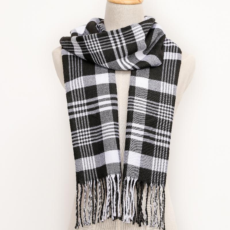 180*35cm Women Winter Unisex Tassel Color Lattice Cashmere Scarves Autumn Long Couple Thinker Warm Female Shawl Men