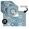 24PCS  Creative Kitchen Tile Stickers Waterproof Mandala Flowers Tile Paste Self-adhesive Wallpaper Bedroom Decoration Stickers