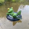 Resin Frog Ornament Floating Water View Sculpture Fish Tank Frog Decoration Garden Pond Pool Ornament Outdoor Decor