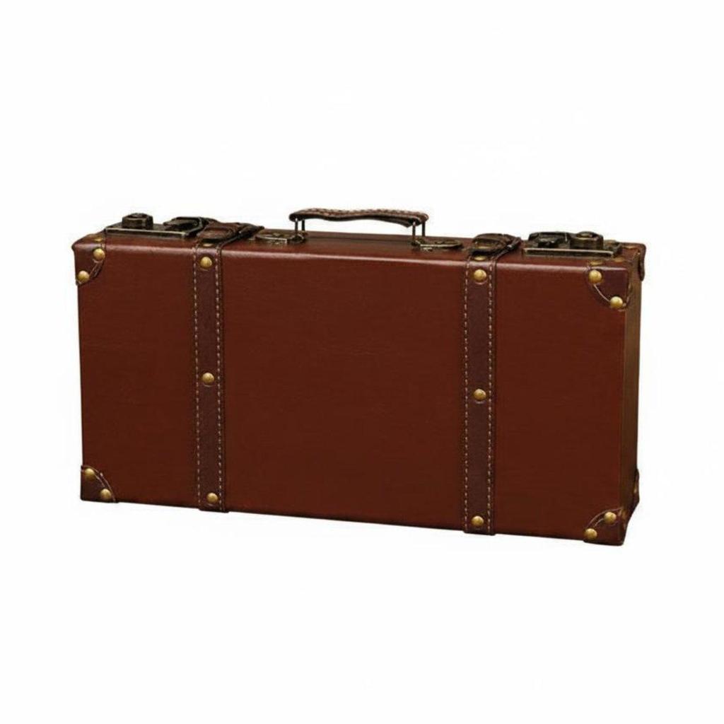 Vintage Storage Case Retro Leather Organizer Classic Suitcase Set Home Decor Box