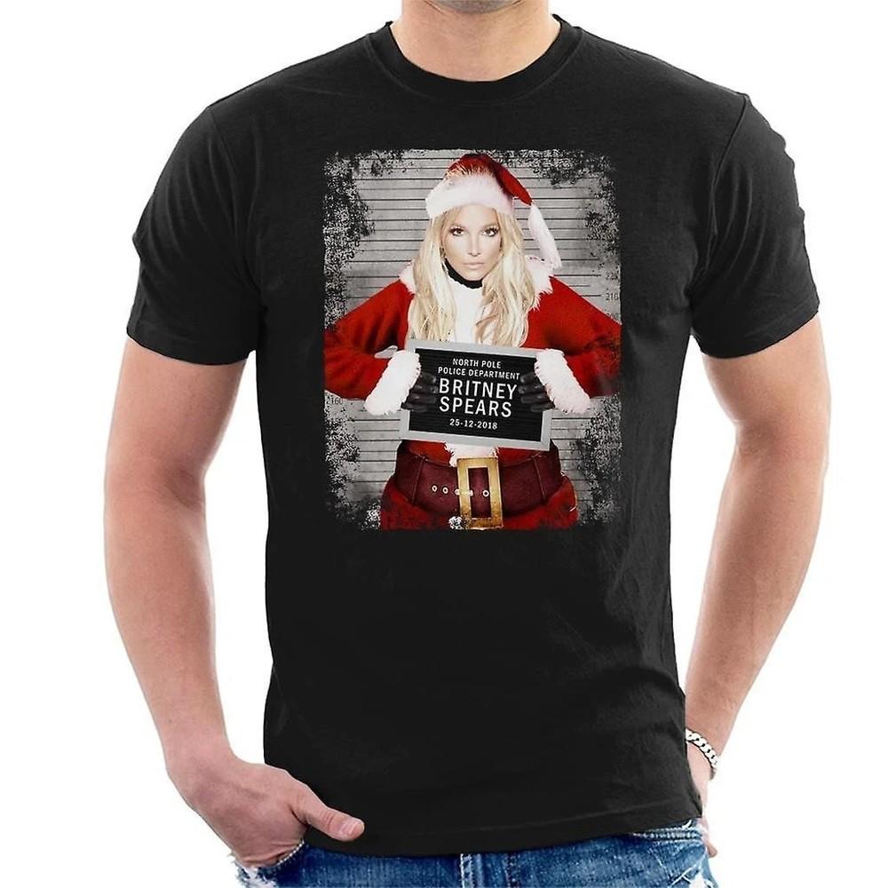 Christmas Mugshot Britney Spears Men#039;s Short Sleeve TShirt SN174 Unisex T-Shirt