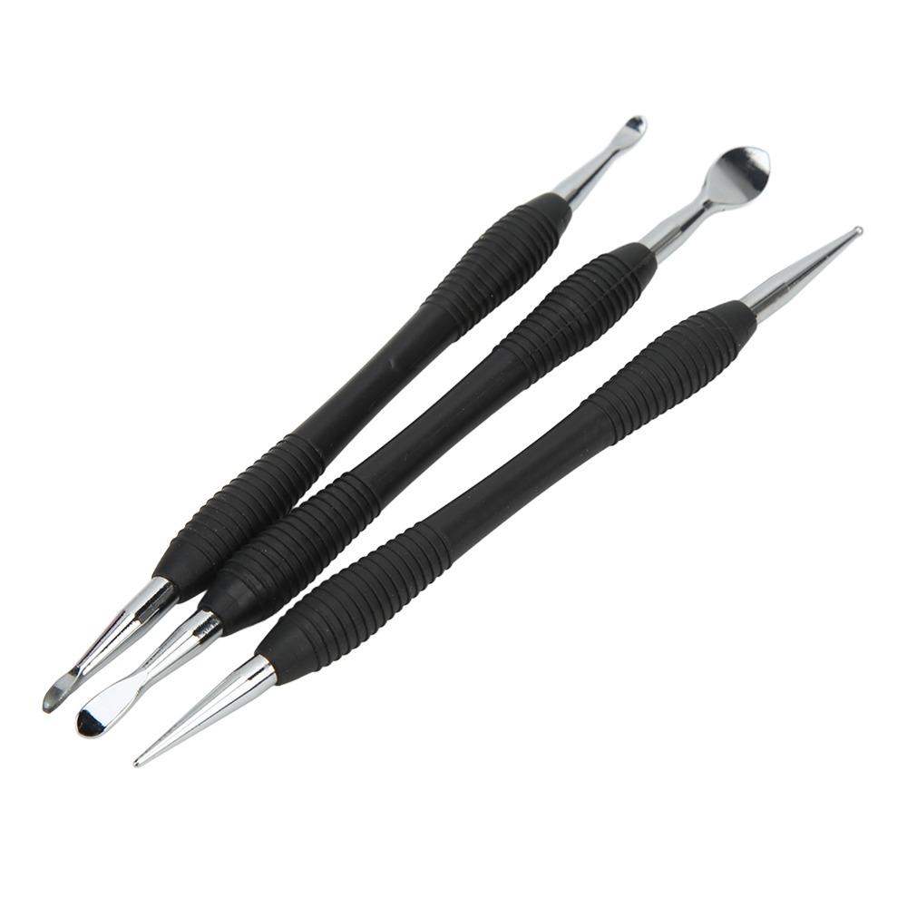 3pcs Different Shapes Leather Press Tools Stainless Steel Leather Rub Tools DIY Leather Craft