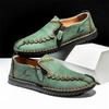 Мужские лоферы в стиле ретро, зеленые, больших размеров 48, дышащие кожаные туфли, мужские слипоны, повседневная обувь для мужчин, zapatos hombre