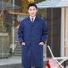 Unisex Long Blue Camouflage Dustproof Workwear Overcoat with Sleeves