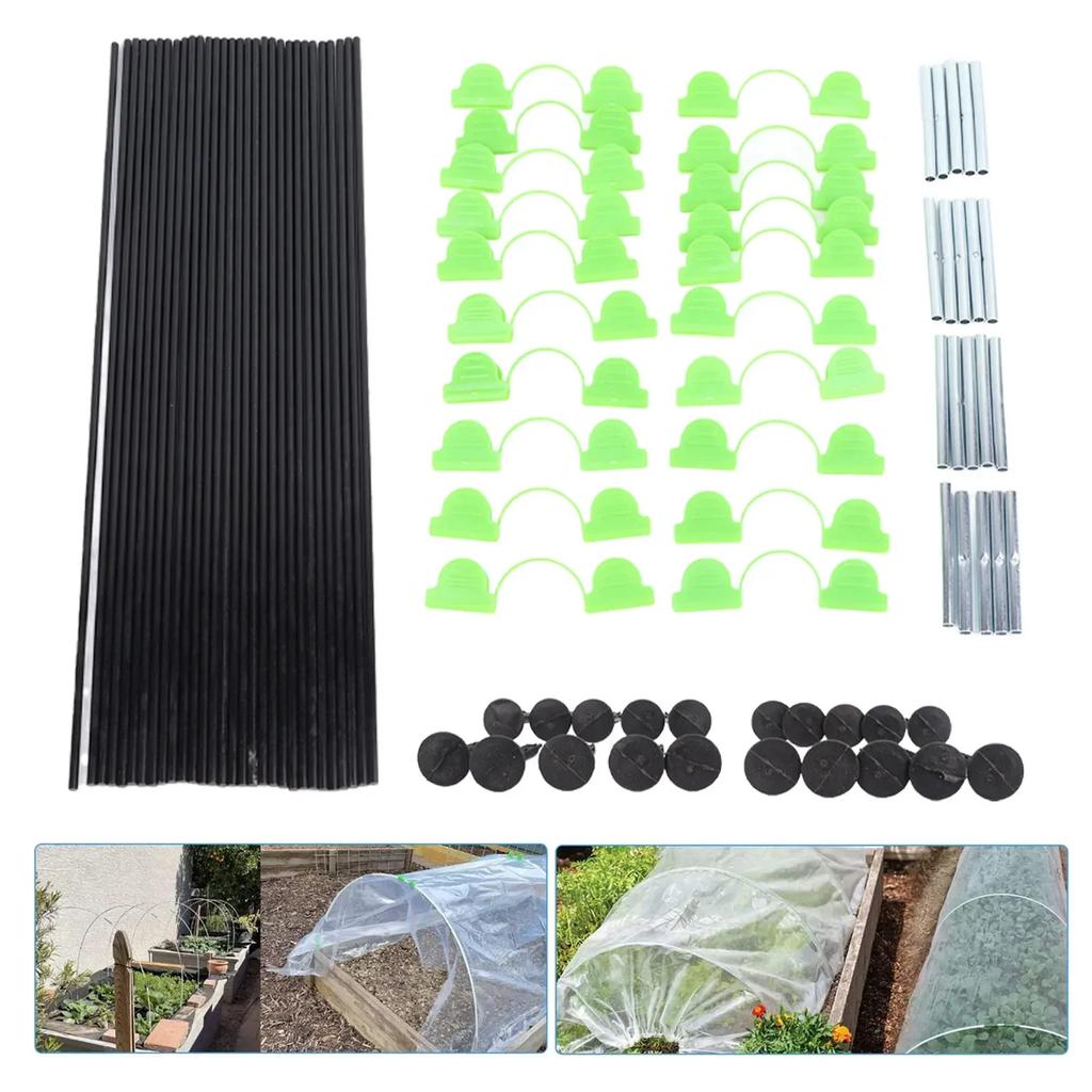 Greenhouse Hoops Grow Tunnel Insect Repellent Animal Protection Plant Shade Support Garden Stakes Bracket Connection Steel Pipe