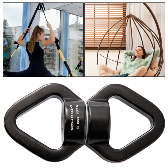 Swing Swivel Aluminum Alloy 30KN Swing Universal Rotating Ring Aerial Yoga Hammock Rotating Connector Outdoor Rock Climbing Bearing Swivel Hook