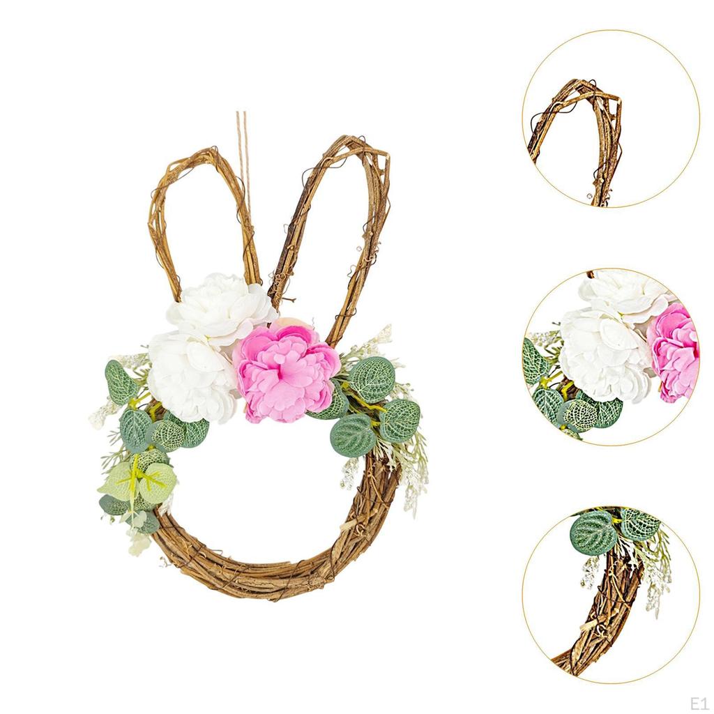 Венок пасхального кролика, подвесное украшение, подарок на вечеринку, весеннее украшение, гирлянда, искусственные цветы