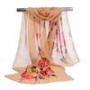 Soft Wrap Lady Shawl Silk Scarf Women's Butterfly Flower Print Long Chiffon Scarf