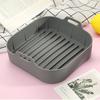 Silicone Air Fryer Baking Pan with Handles Non-Stick Reusable Square Airfryer Liners Basket for 4-6 QT Air Fryer Accessories for Even Heating