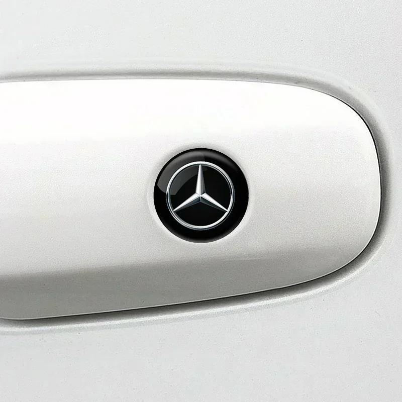 Car Door Lock Keyhole Protection Stickers Emblem For Mercedes Benz W166 W212 W213 W246 W176 W205 C180 W167 A B C E Class GLE GLK ETP7