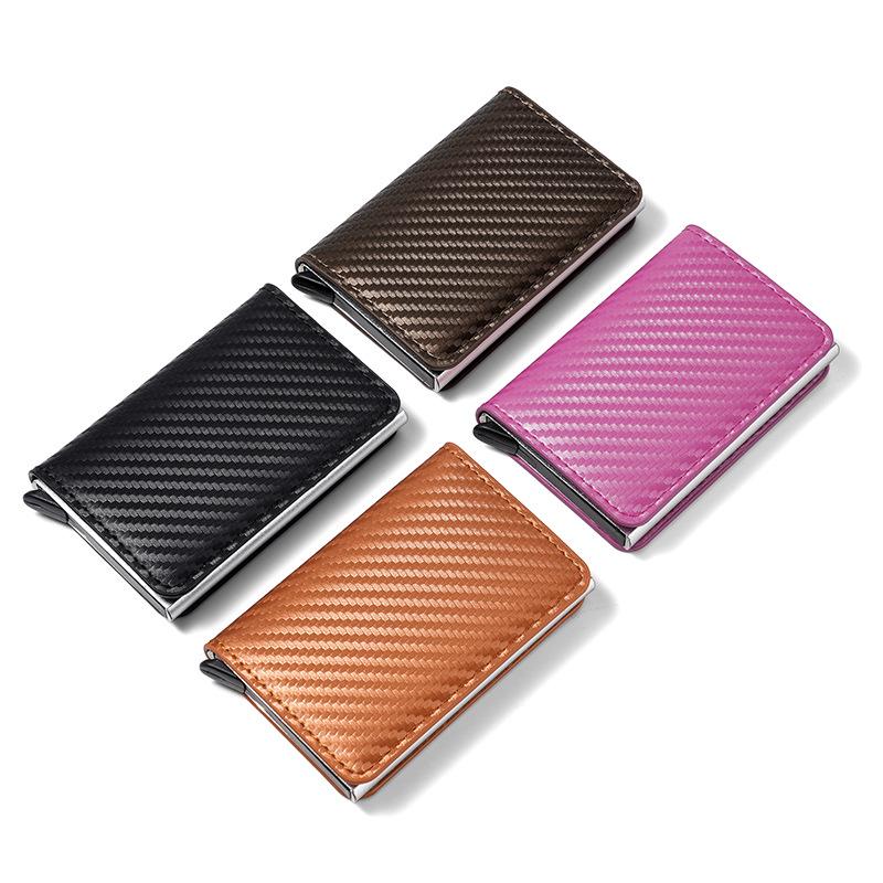 Всплывающий держатель для карт из углеродного волокна с блокировкой RFID