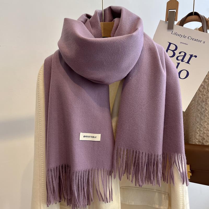 Scarf Girls Winter Versatile Solid Color Imitation Cashmere Scarf Long Scarf Shawl Dual-purpose Couple Men
