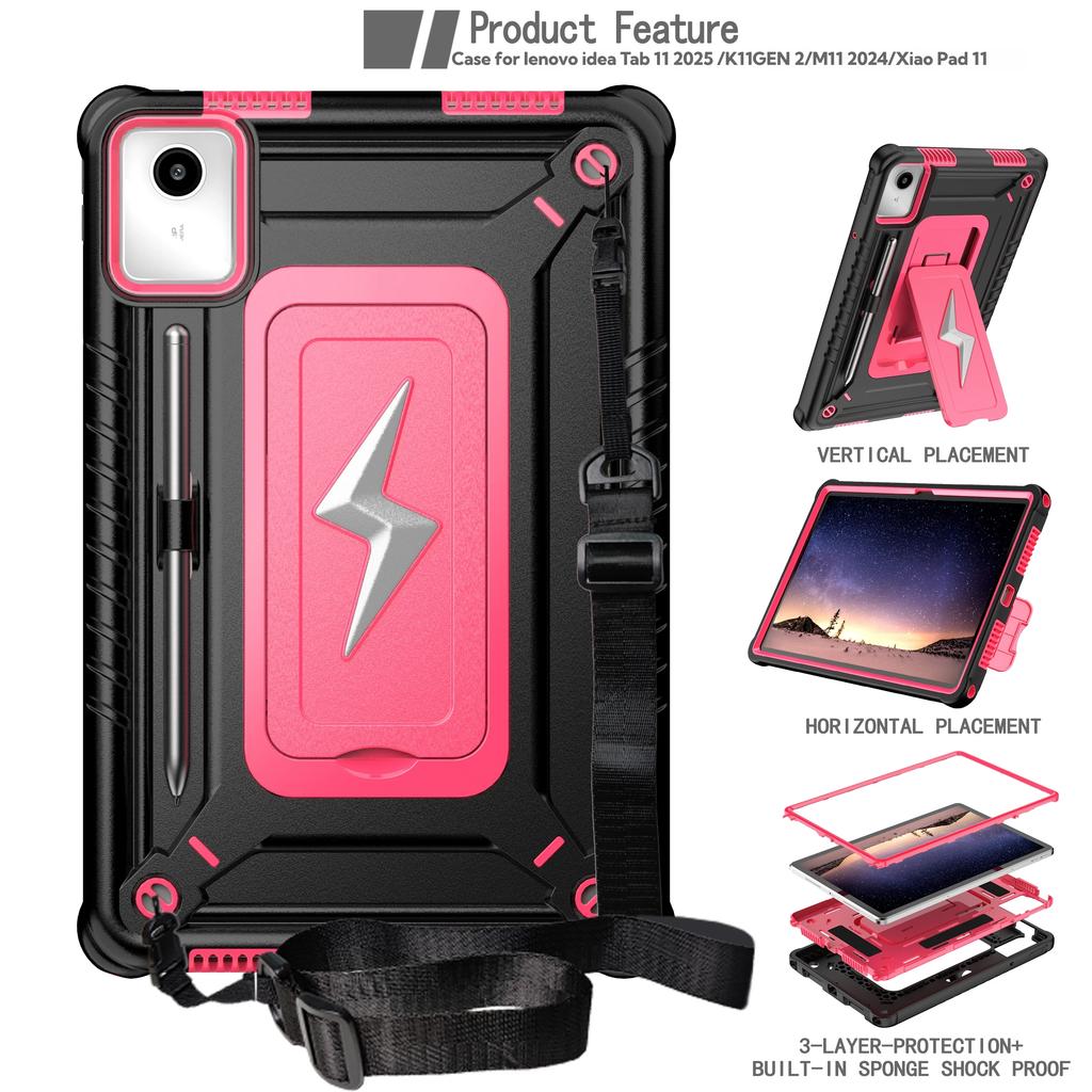Heavy Duty Case for Lenovo Tab Idea 11 inch TB336ZU TB336FU M11 TB331FC TB330FU Xiaoxin Pad 11 Tablet Cover with Strap