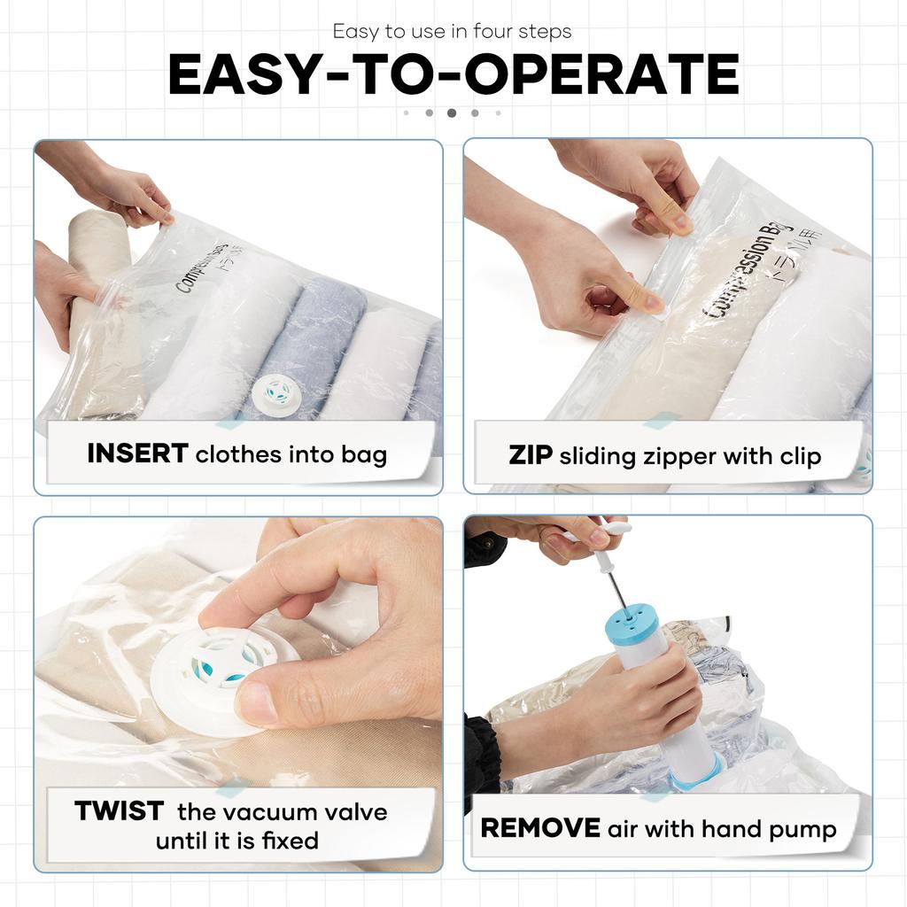 Ryanair 40x25x20 Дорожный рюкзак большой вместимости, складная сумка для походов с вакуумными пакетами и ручным компрессионным насосом, рюкзак для хранения