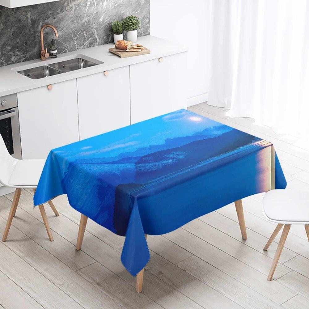 Красивые природные пейзажи с принтом скатерть на открытом воздухе для пикника, кемпинга, устойчивая к пятнам, водонепроницаемая скатерть, украшение для дома