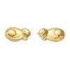 [R5678] - Gold Plated 'Nap Cat' Earrings - 10x5 Mm