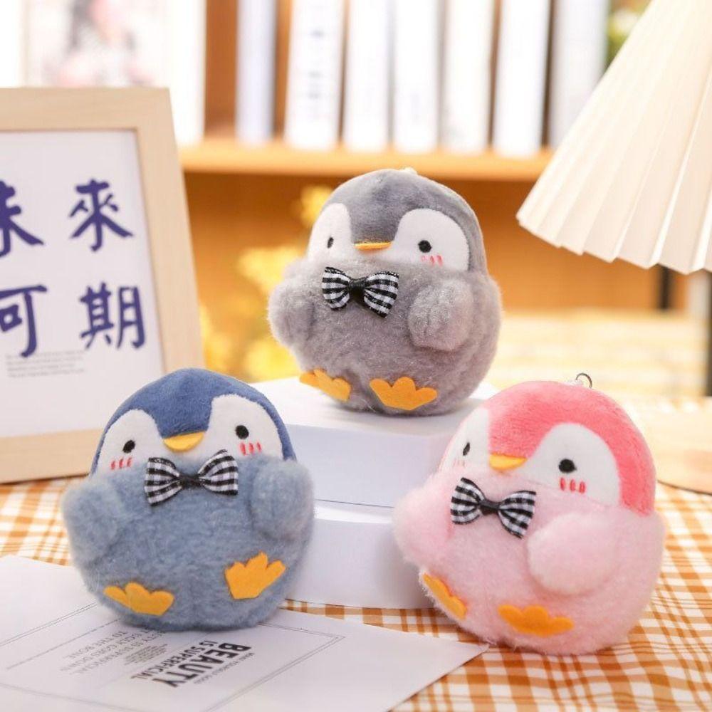 Игрушка для переодевания, женский держатель для ключей, корейский стиль, пряжка для ключей, плюшевый брелок, подвеска в виде пингвина