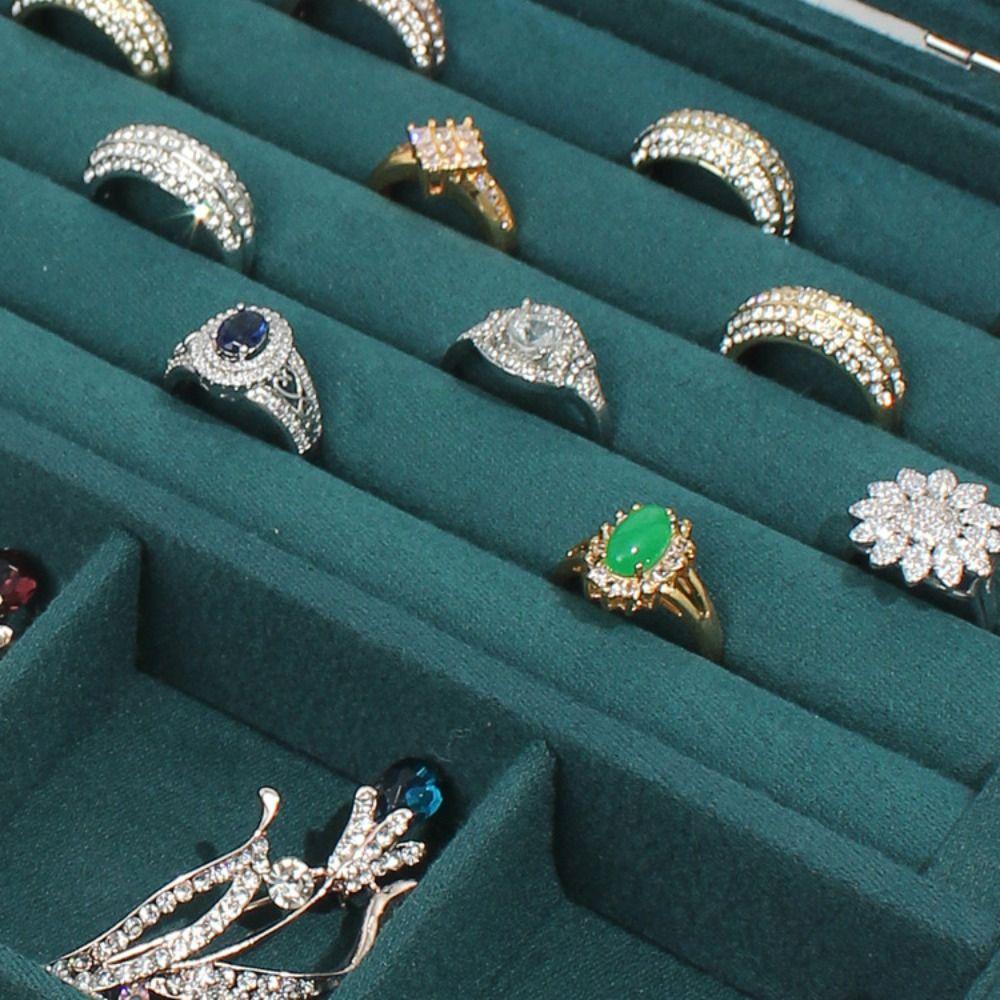 Кольца Бархатная шкатулка для украшений Серьги Витрина для украшений Однотонный лоток для хранения украшений Подарок