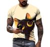 Summer Fashion Casual Cartoon Cat Graphic T-shirt For Men New Funny Anime Pattern 3D Digital Printing Round Neck Harajuku Tees