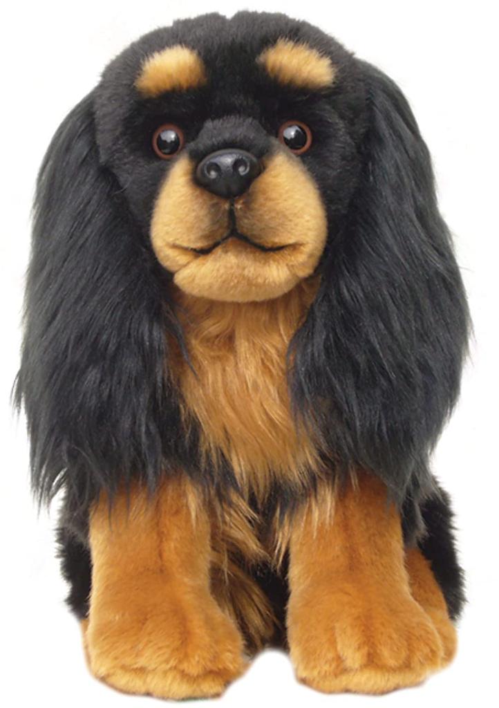 Realistic Stuffed Dog Cavalier King Charles Spaniel Black and Tan
