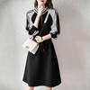 Women's Casual Dresses 2023 Autumn Fashion Simple Temperament Long Skirts Waist French Y2k Zip Up A-Line Dress Chic and Elegant