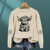 Fall Autumn Women'S Fashion O Neck Long Sleeve T-Shirt Loose Clothes Calf Print T Shirt For Girls Street