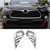 ABS Chrome Front Fog Light Lamp Cover Trim for Toyota Highlander -2024