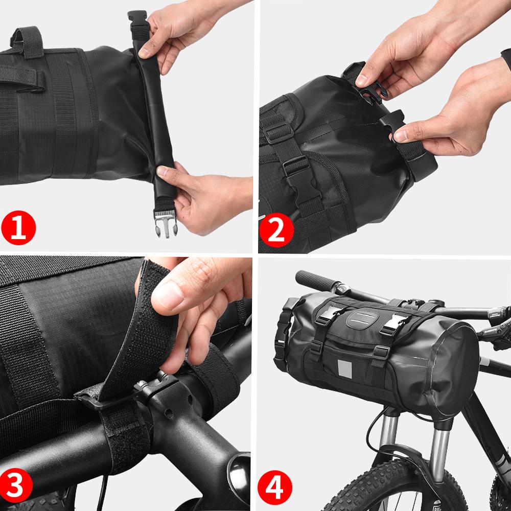 Waterproof Bike Handlebar Bag Front Bicycle Dry Pack Large Capacity Cycle Front Storage Bag for Road Bike MTB Mountain