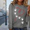 Women Autumn Tops Loose Cat Print Causal Long Sleeve T-shirt Top Blouse