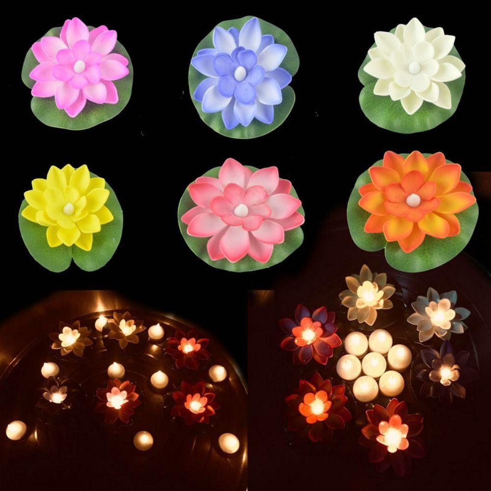 Floating Induction Floating Water Lotus Lamp Waterproof Lotus Wishing Lamp Christmas