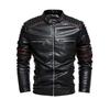 Men's Leather Jacket Men's Pu Coat Stand Collar Slim Motorcycle Suit Plus Velvet Leather Clothing