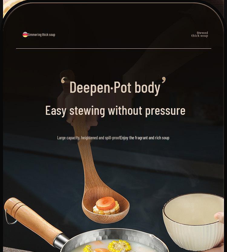 Ковш Юкихира из непокрытой нержавеющей стали – Кастрюля для детского питания и супа рамен