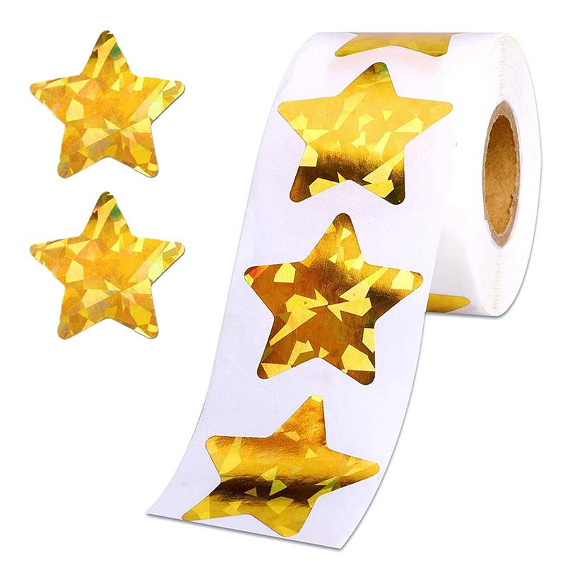 500Pcs Laser Star Stickers Labels Self-Adhesive Sticker Kid Rewards Stickers For Party Activity Gift Business Stationery Sticker