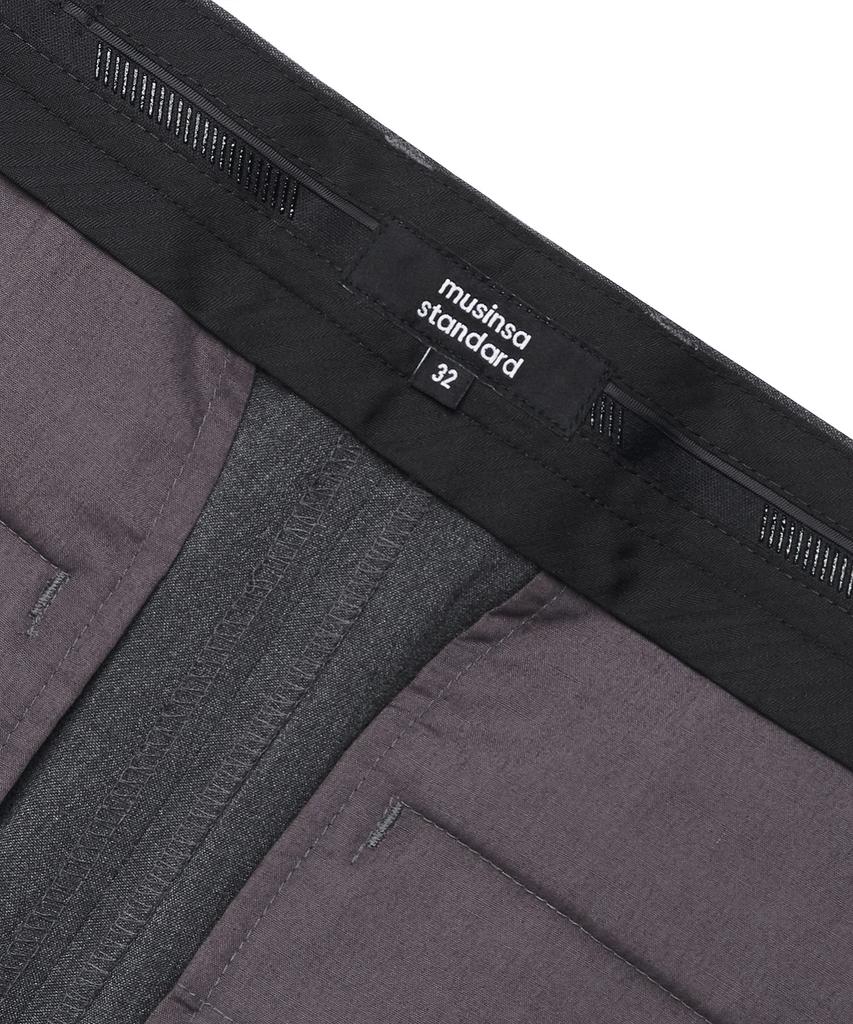 MUSINSA STANDARD Lightweight Hidden Banding Half Slacks [Medium Gray]