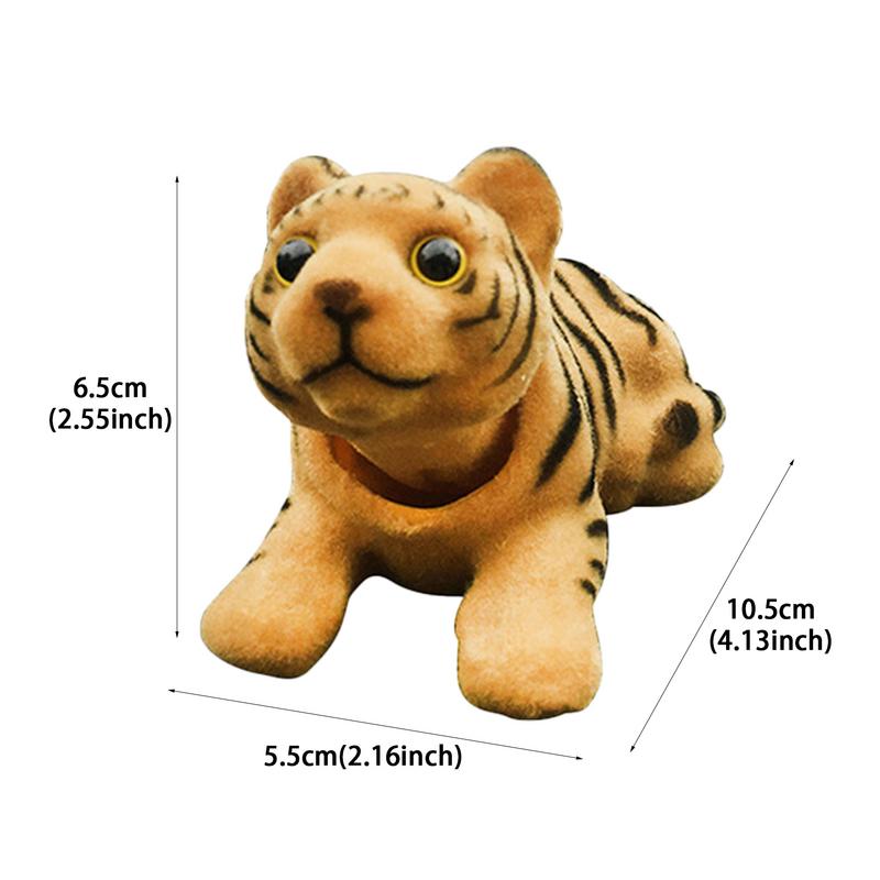 Украшение для приборной панели автомобиля, качающаяся голова счастливого тигра, качающаяся голова, статуэтка счастливого тигра, симпатичная приборная панель автомобиля из смолы