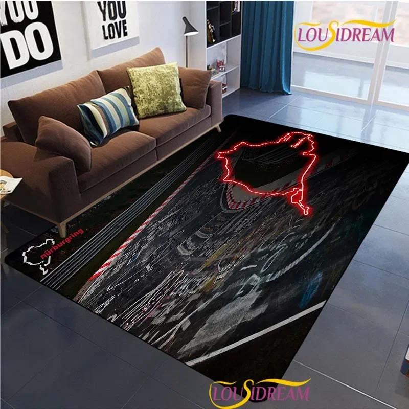 Nurburgring F1 International Track Carpet for Living Room Bedroom Area Rug Decor Kitchen Unslip Floor Mat Alfombra Birthday Gift