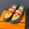 Fashion Fashion Mixed-Colors Leather Shoes Men Pointed-Toe Elegant Dress Shoes Man Luxury Tassels Wedding Shoes for Men Zapatos Hombre