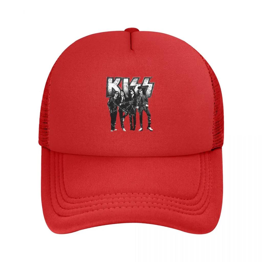KISS The Band Сетчатые Бейсболки Snapback Модные Бейсбольные Кепки Дышащие Повседневные Кепки для Улицы Унисекс