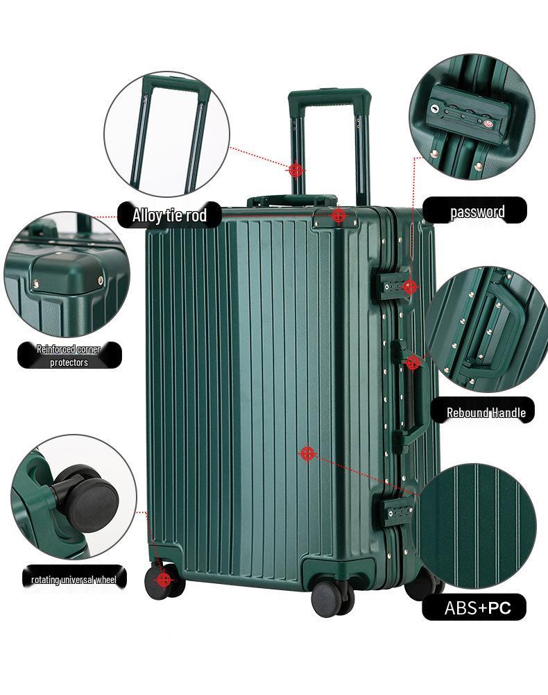 Yulu Xing Trendy 20-Inch Girl's Trolley Case with Universal Wheels & 24-Inch Combo Lock