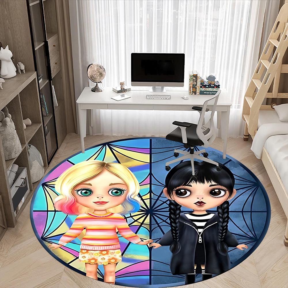 Wednesday Office Round Area Rug, Under Office Chairs Bedroom Living Room Home Decor, a1022392