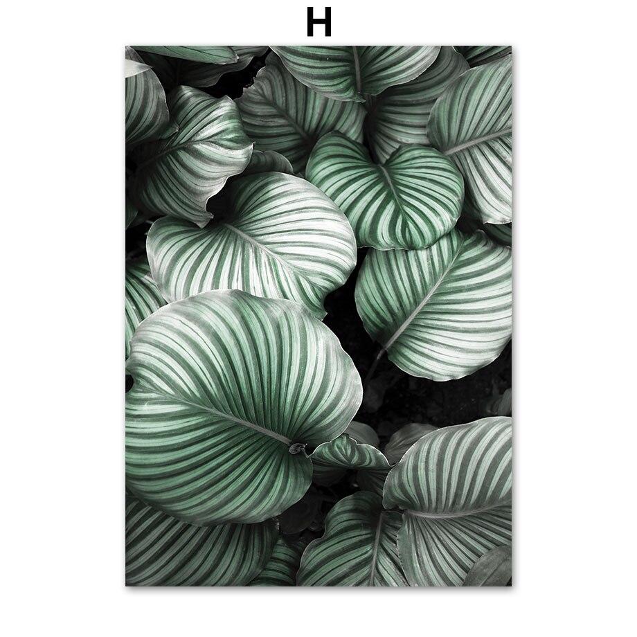 Тропическая монстера, пальма, абстрактная линия листьев, настенное искусство, холст, плакаты на скандинавскую тему, живопись и принты, настенные панно для декора гостиной