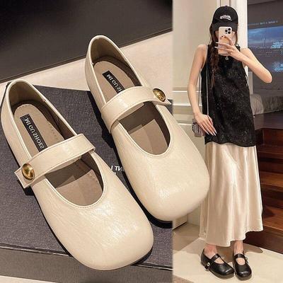 Крутые тапочки женские голова Мэри Джейн на плоской подошве одинарная обувь женская обувь весна и лето новые мягкая подошва модные ретро Дуду женская обувь