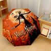 Custom Text Automatic 8 Bone Umbrella, Portable Sun Rain Protection UmbrellaThe Nightmare Before Christmas Jack Sally
