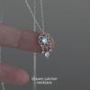 Aurora Moonstone Dreamcatcher Clavicle Necklace for Women - Cold Style Hollow Water Drop Design